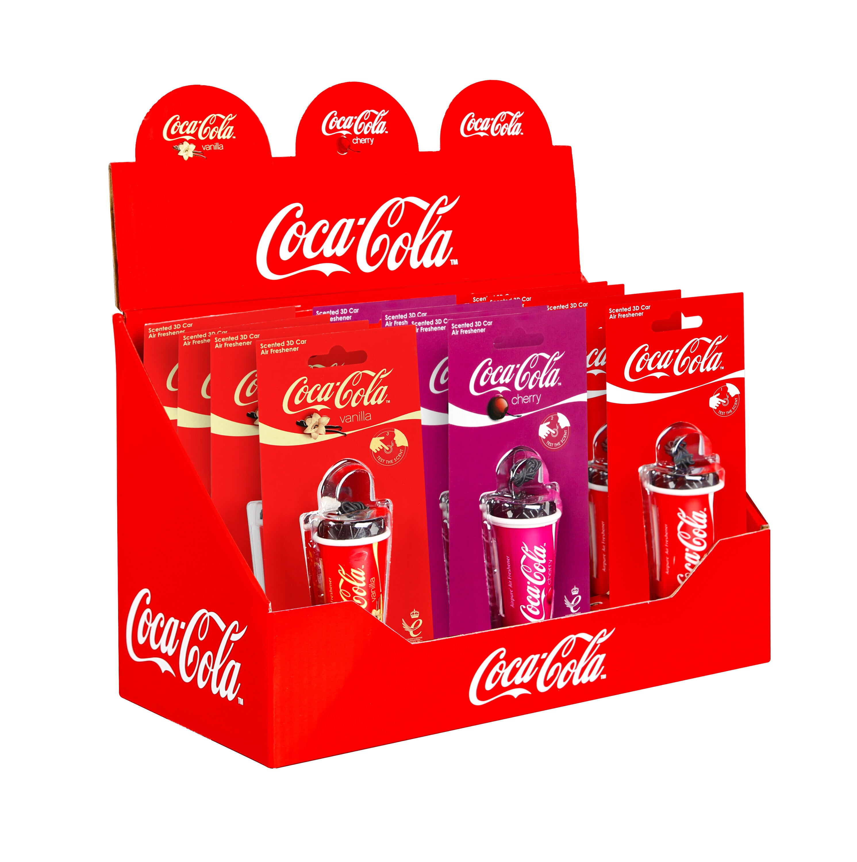 Coca-Cola® Bicchiere, deodoranti per abitacolo - Espositore da banco 12 pz