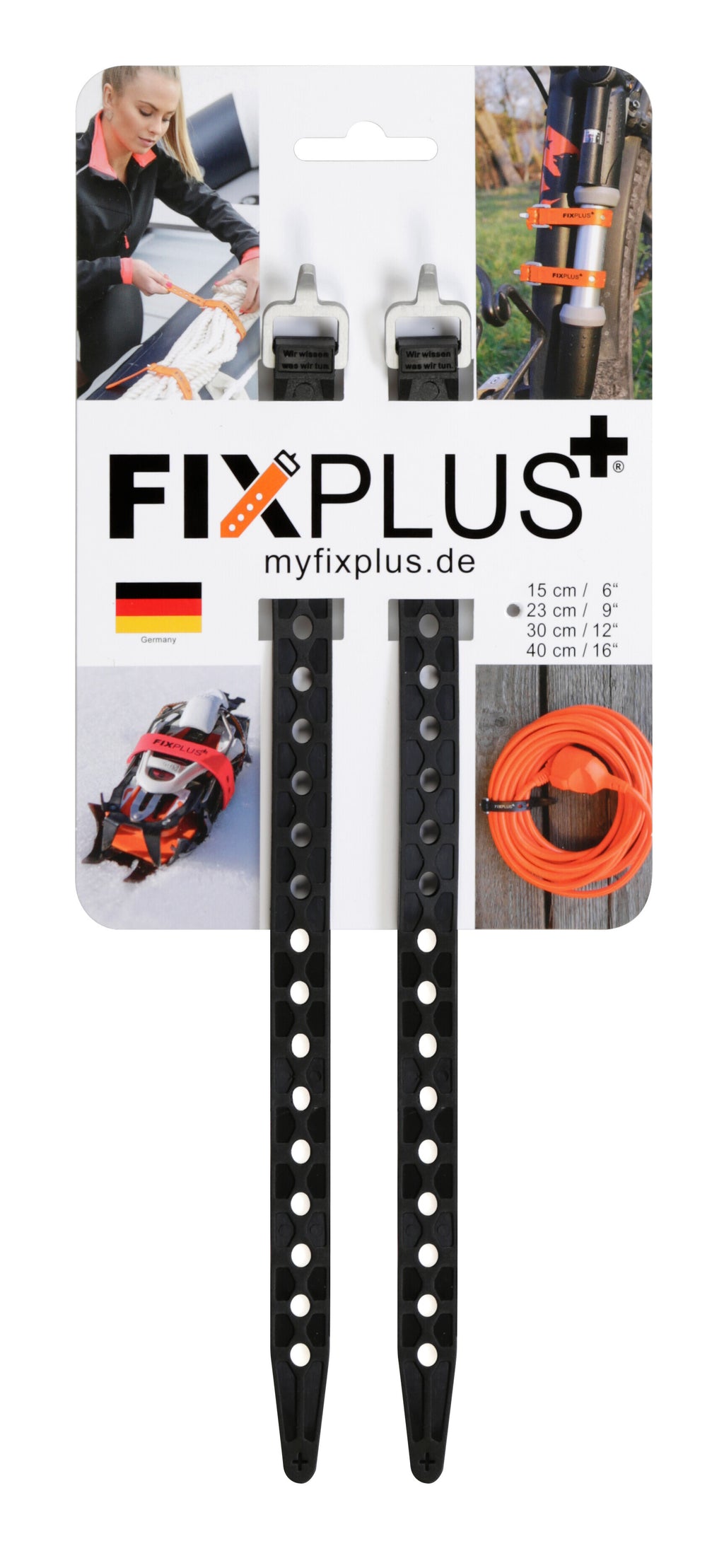 FixPlus Nano, cinghia elastica di fissaggio, 2 pz - 1,25 x 23 cm