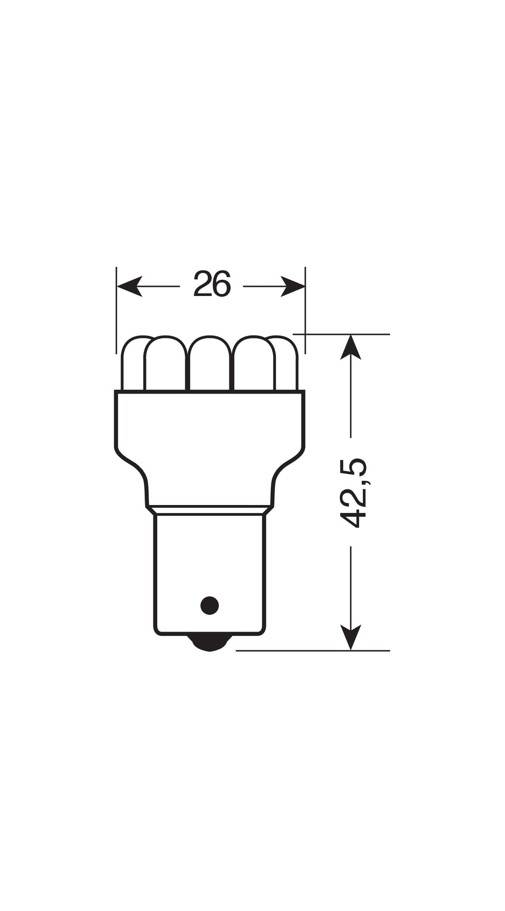 12V Lampada Multi-Led 11 Led - (PY21W) - BAU15s - 1 pz - Scatola - Arancio