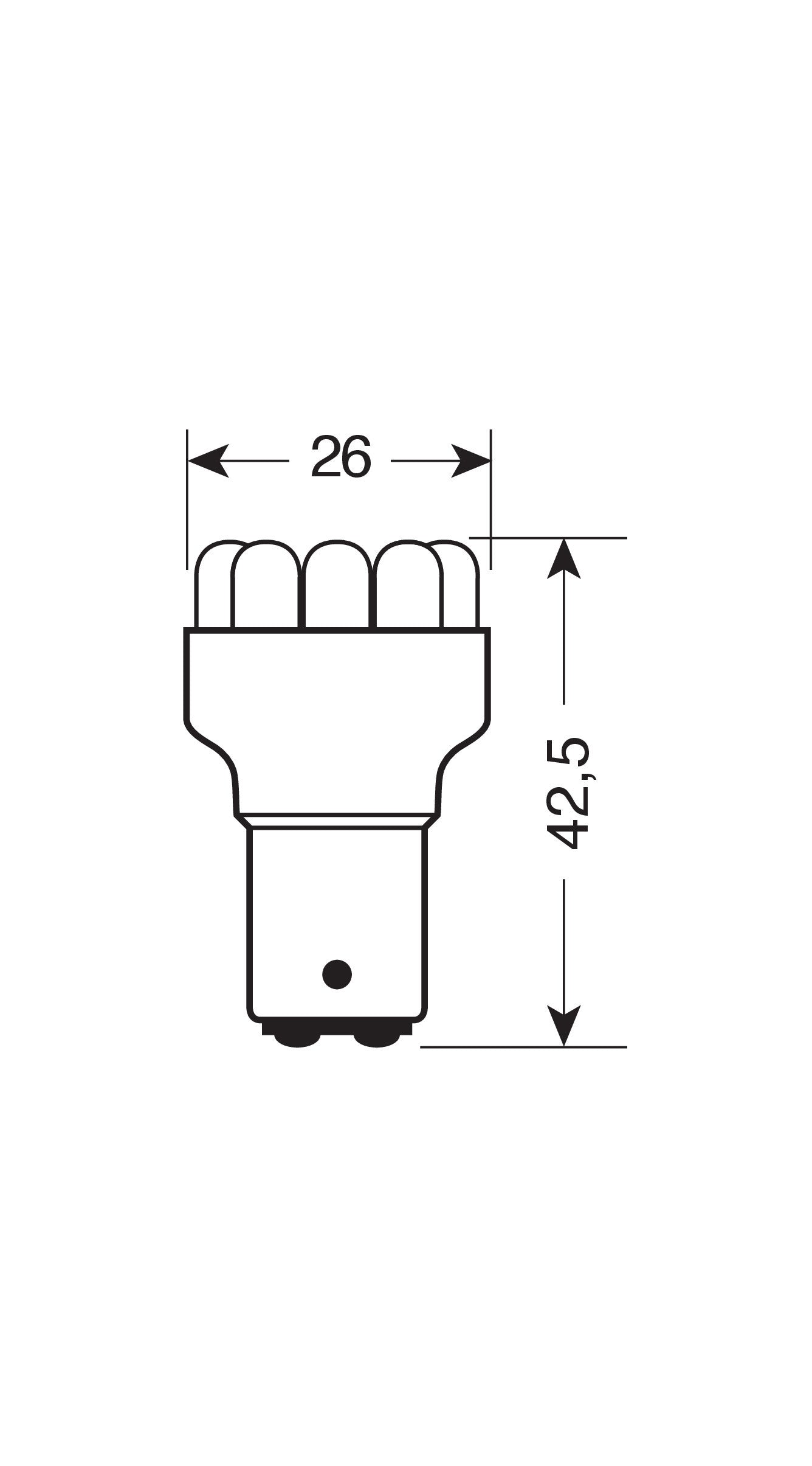 12V Lampada Multi-Led 11 Led - (P21/5W) - BAY15d - 1 pz - Scatola - Rosso