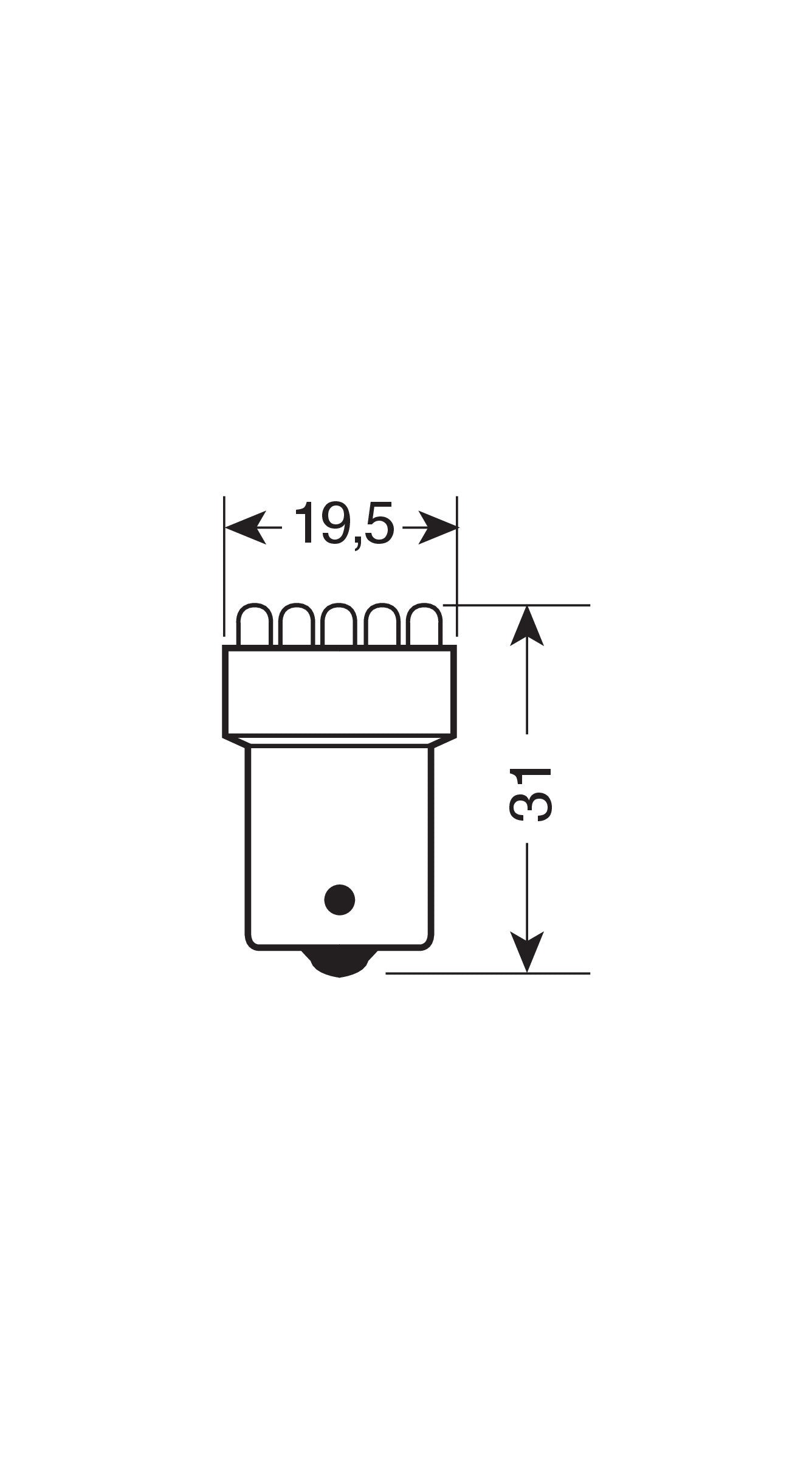 12V Lampada Multi-Led 11 Led - (R10W) - BA15s - 1 pz - Scatola - Rosso