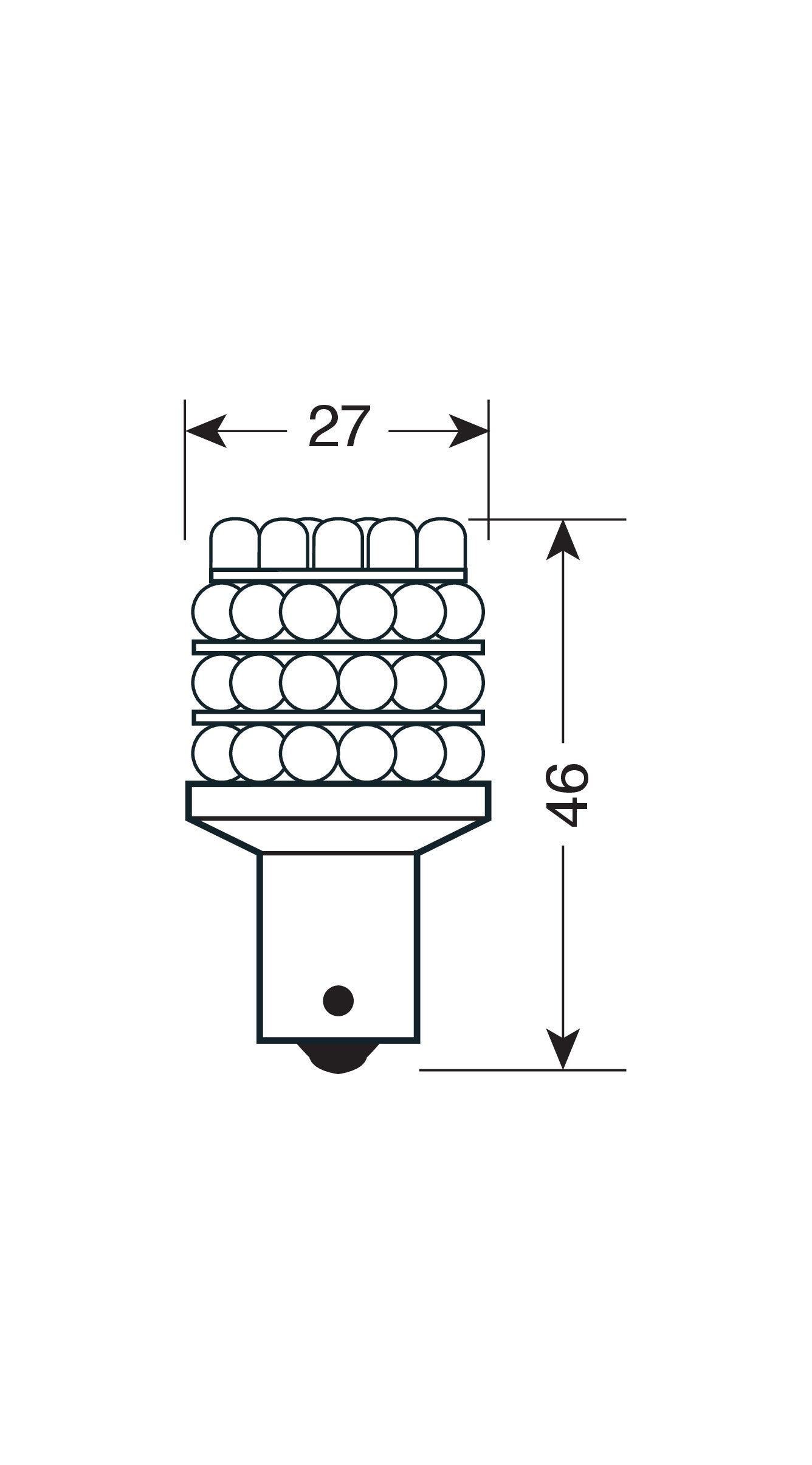 12V Lampada Multi-Led 36 Led - (P21W) - BA15s - 1 pz - D/Blister - Rosso