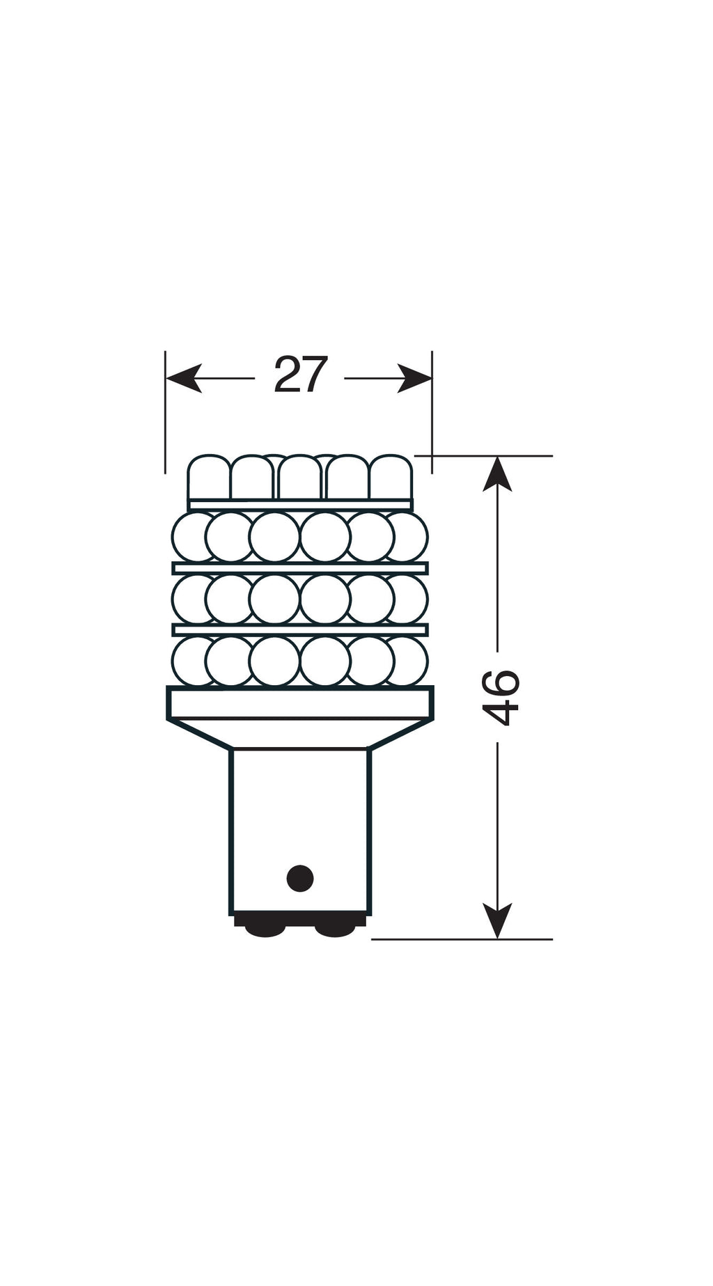 24V Lampada Multi-Led 36 Led - (P21/5W) - BAY15d - 1 pz - D/Blister - Bianco