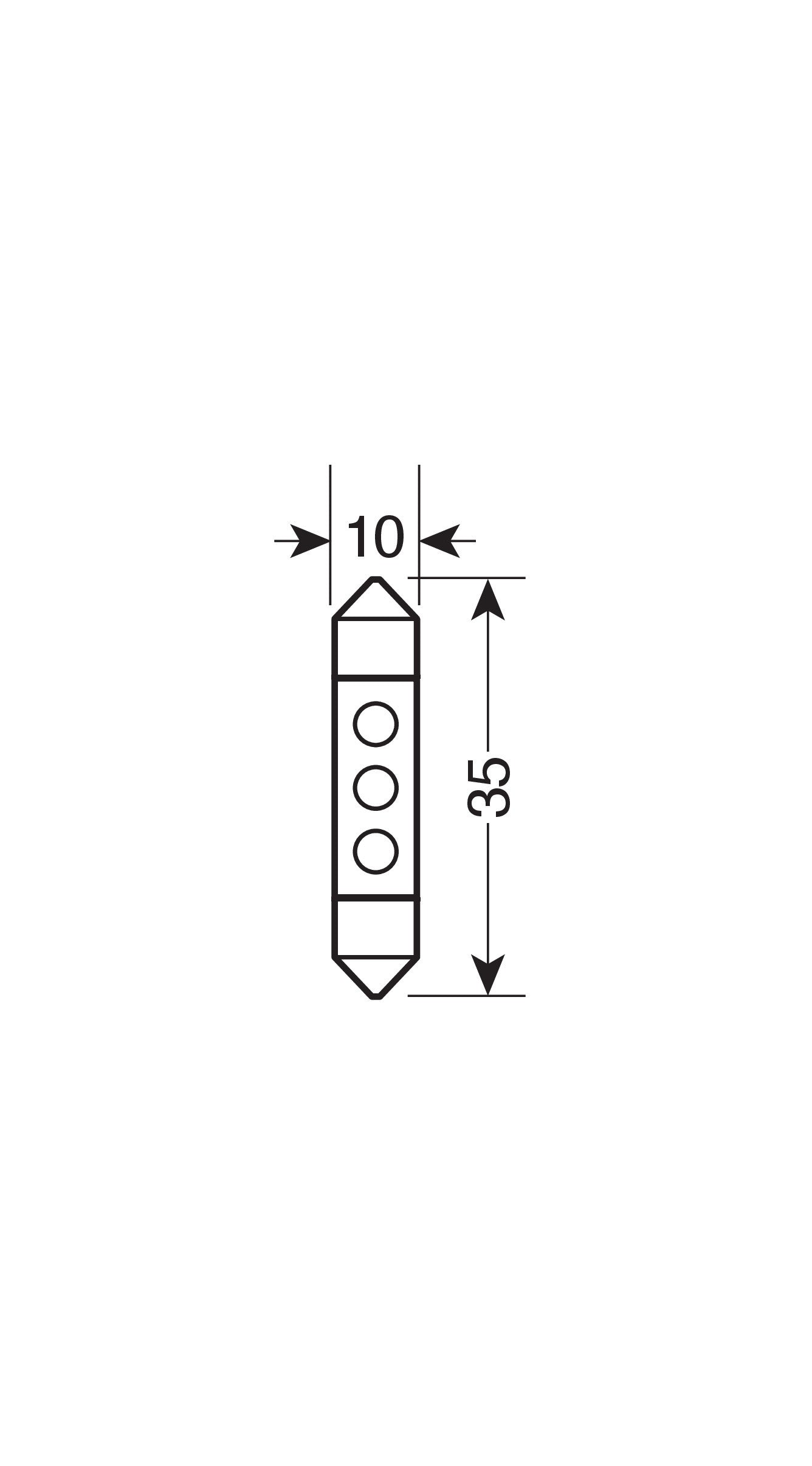 12V Led Series - 3 Led - (C5W) - 10x35 mm - SV8,5-8 - 2 pz - D/Blister - Bianco