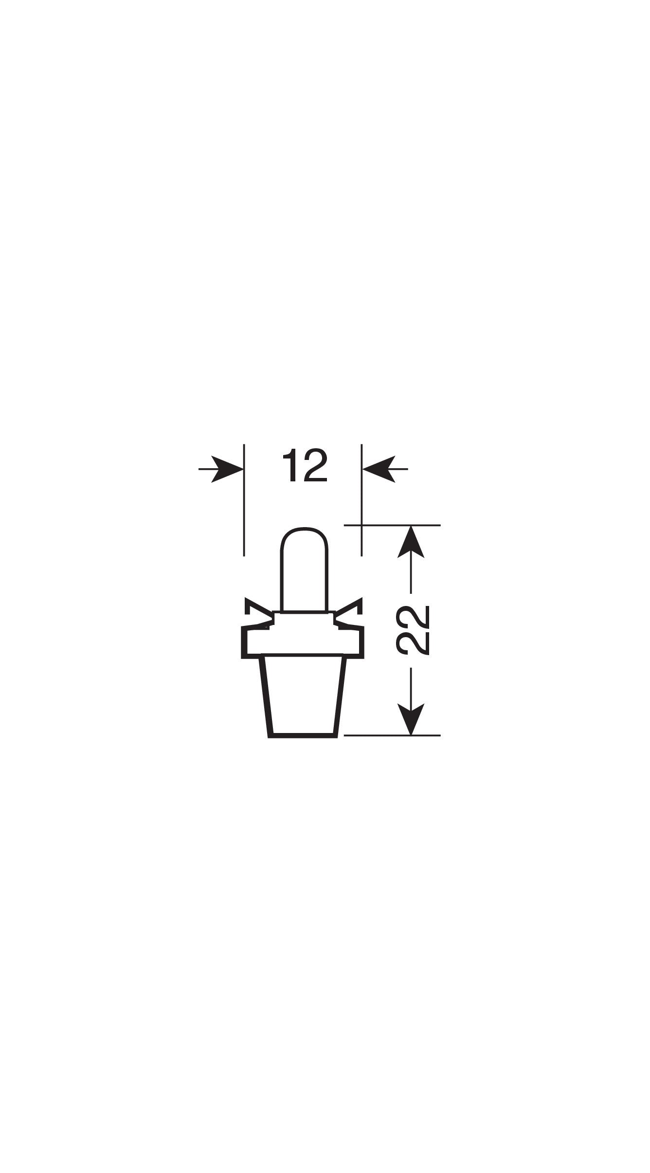 12V Lampada cruscotto 1 Led - B8,5d - 2 pz - Scatola - Bianco