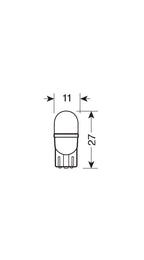 12V Colour-Led, lampada 1 Led - (T10) - W2,1x9,5d - 2 pz - Scatola - Blu