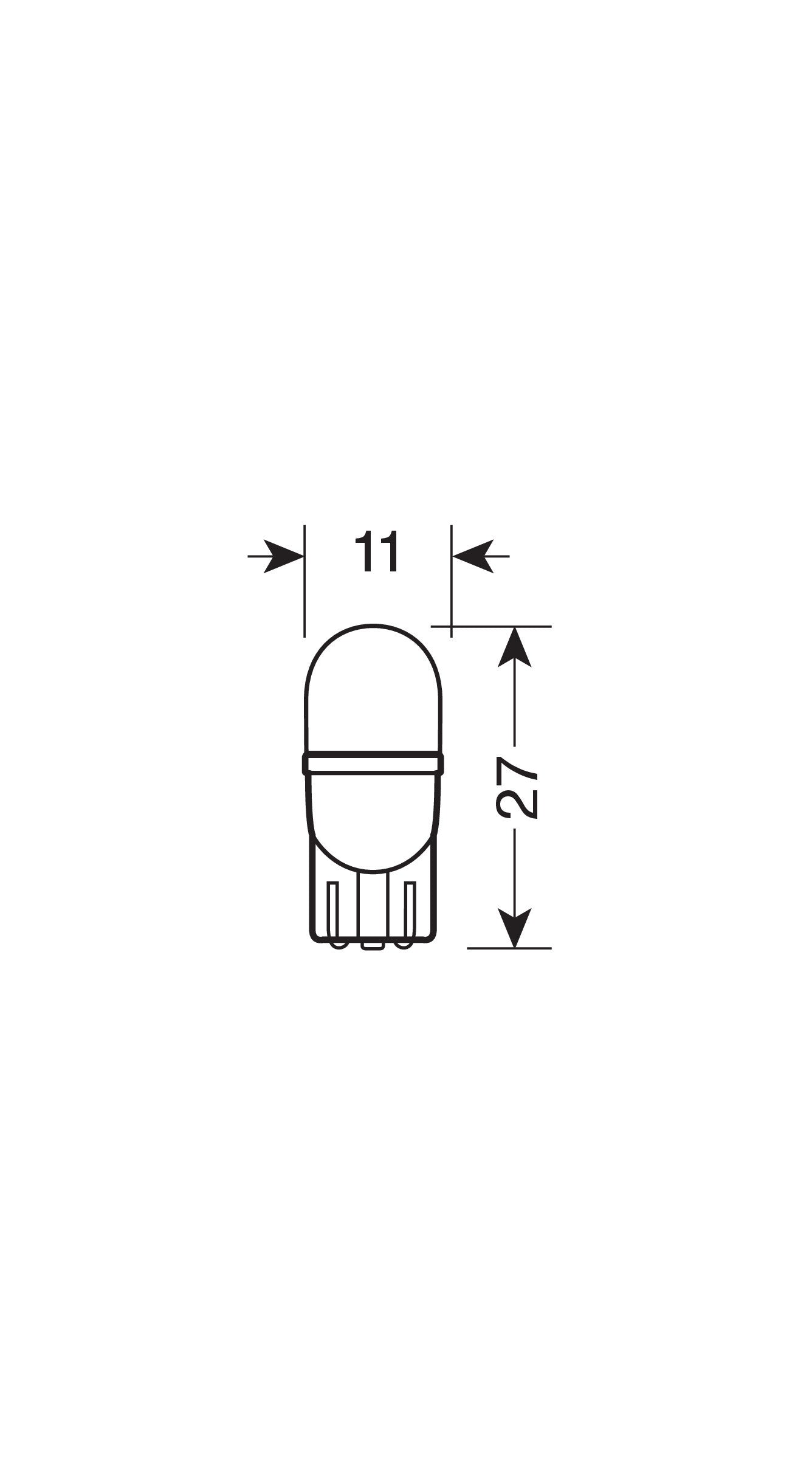 24V Micro lampada 1 Led - (T10) - W2,1x9,5d - 2 pz - D/Blister - Blu