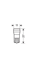 12V Hyper-Led 2 - 1 SMD x 2 chips - (T10) - 1W - W2,1x9,5d - 2 pz - Scatola - Bianco - Doppia polarità