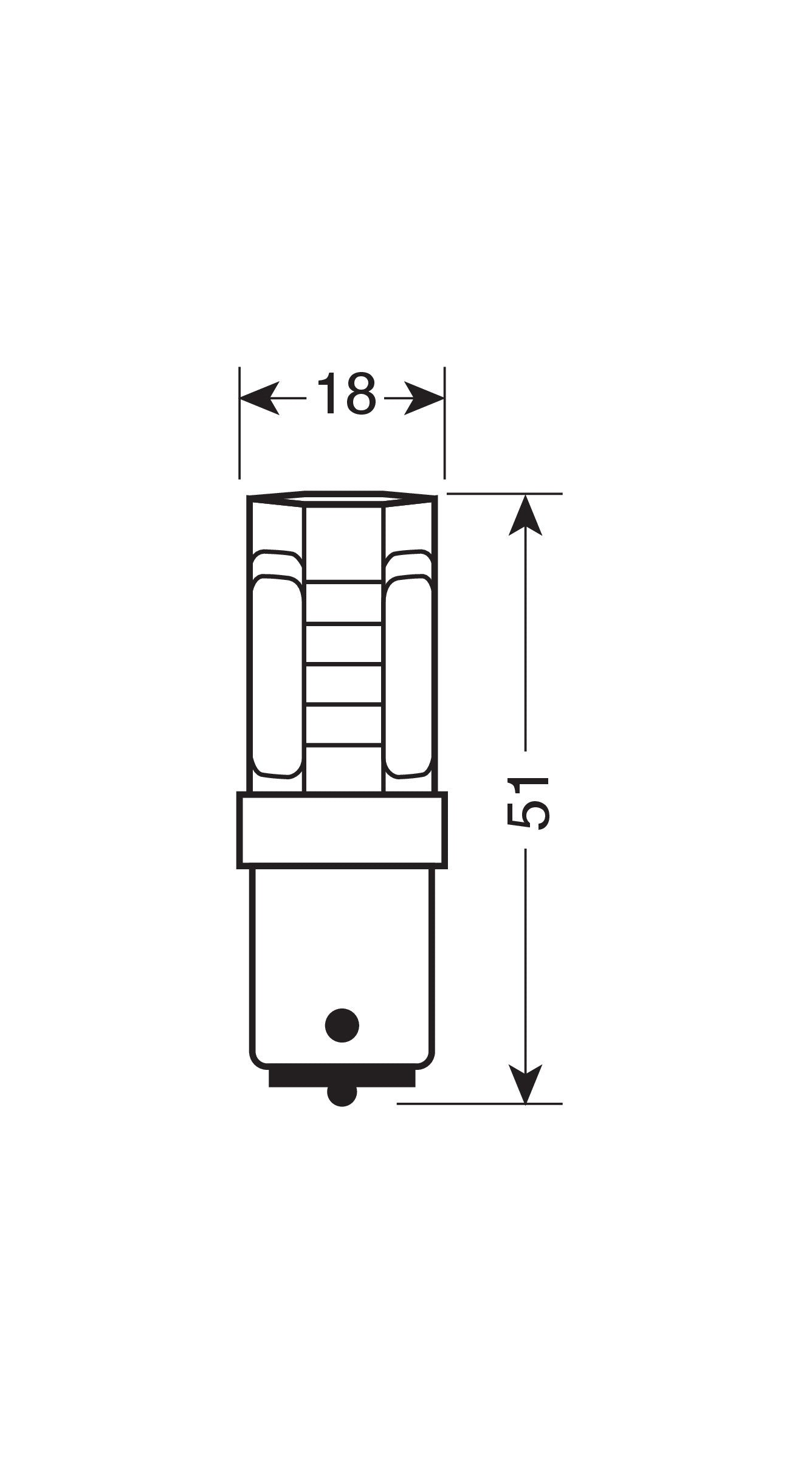 12V Led Series - 8 super chips + 12 chips - (P21W) - Quadrifocus - BA15s - 1 pz - D/Blister - Bianco