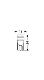 12V Mega-Led 2 - 2 super chips - (T10) - W2,1x9,5d - 2 pz - Scatola - Bianco - Doppia polarità