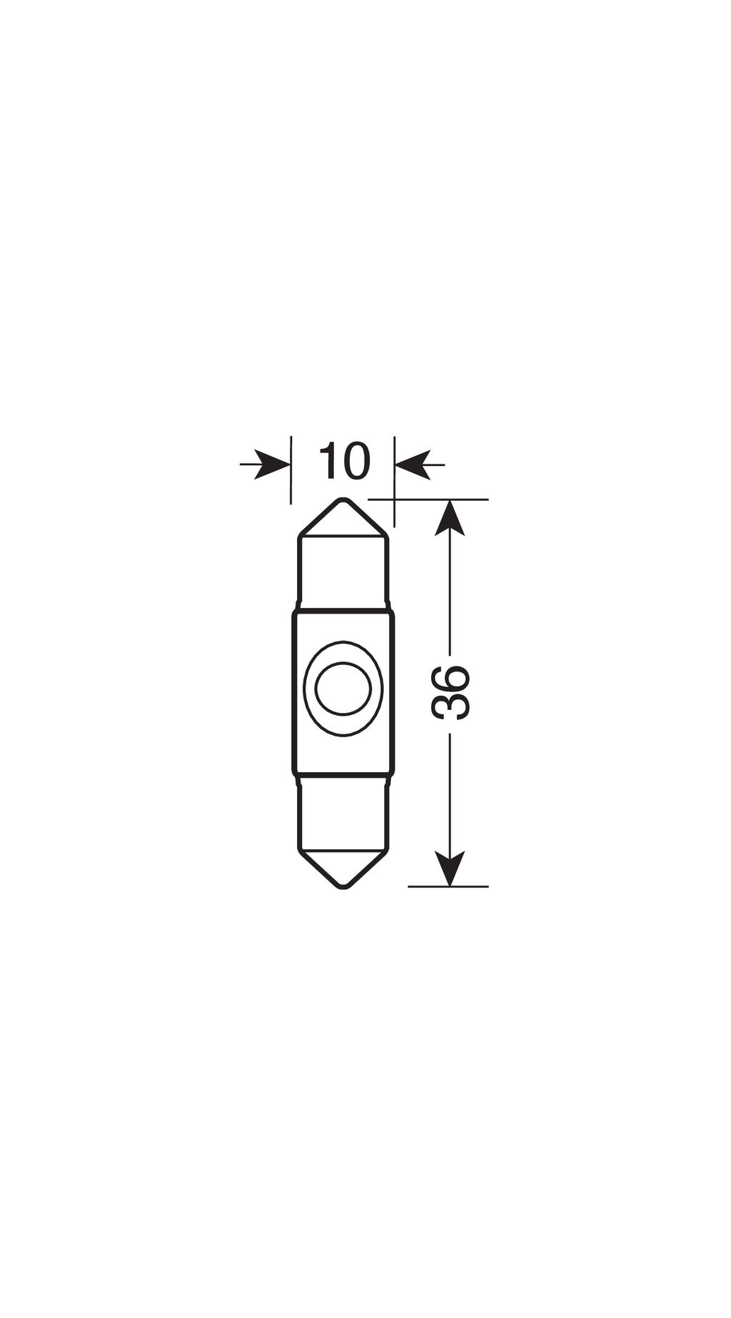 12V Led Series - 1 SMD x 2 chips - (C5W) - 10x36 mm - SV8,5-8 - 1 pz - Scatola - Bianco