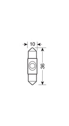 12V Led Series - 1 SMD x 2 chips - (C5W) - 10x36 mm - SV8,5-8 - 1 pz - Scatola - Bianco