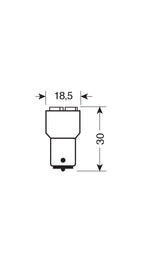 24V Led Series - 4 SMD x 3 chips - (P21W) - BA15s - 1 pz - D/Blister - Arancio - Doppia polarità