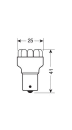 24V Lampada Multi-Led 12 Led - (P21W) - BA15s - 1 pz - D/Blister - Blu