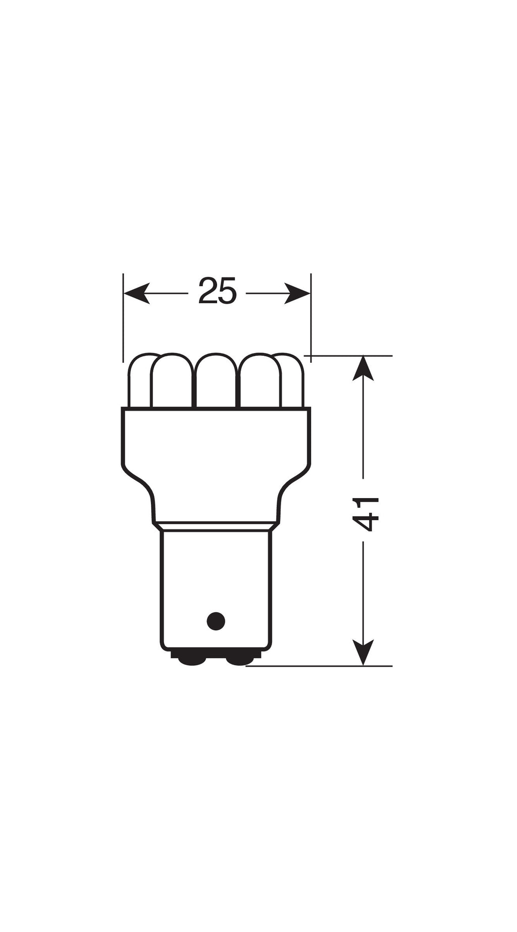 24V Lampada Multi-Led 12 Led - (P21/5W) - BAY15d - 1 pz - Scatola - Bianco