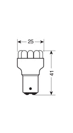24V Lampada Multi-Led 12 Led - (P21/5W) - BAY15d - 1 pz - Scatola - Bianco
