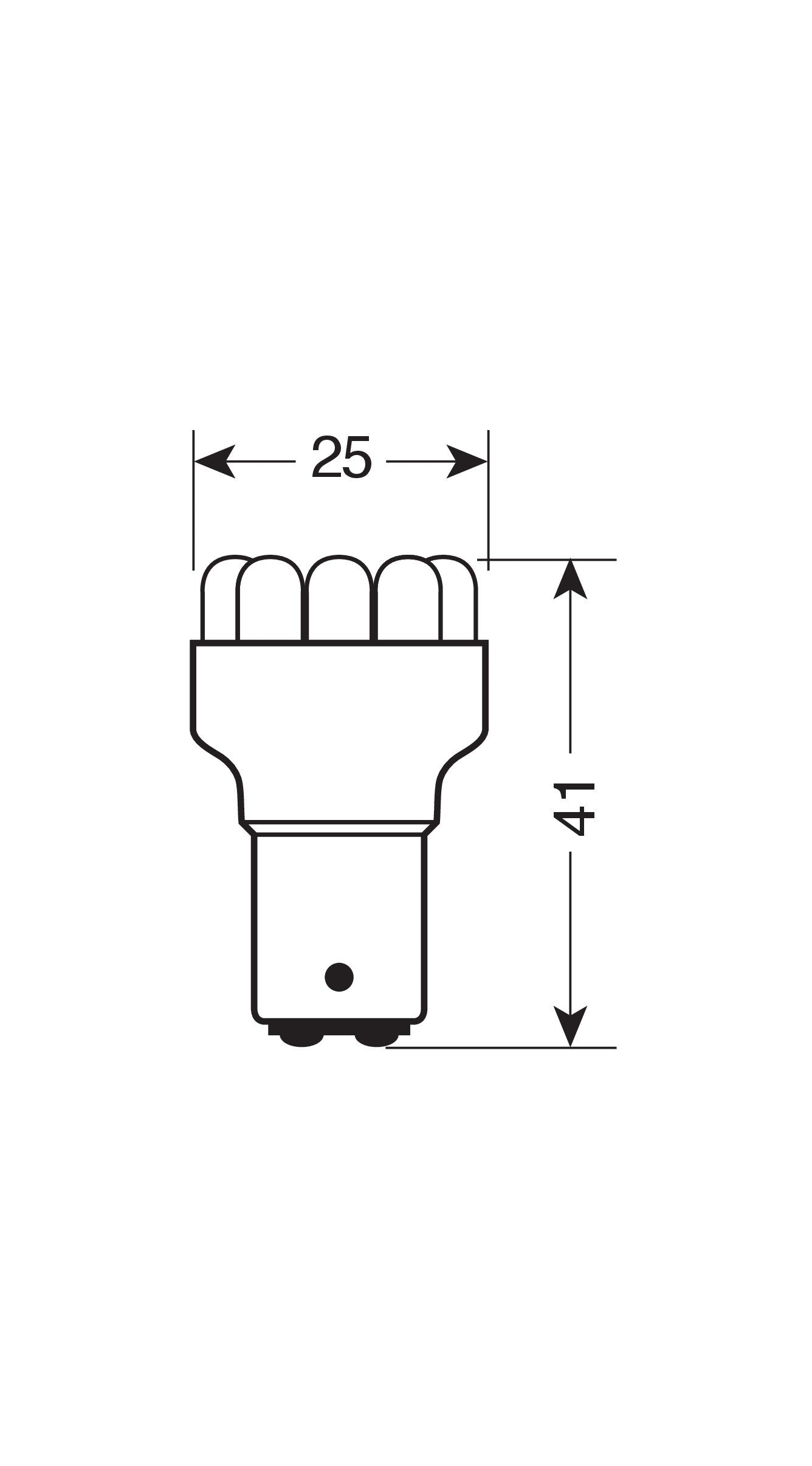 24V Lampada Multi-Led 12 Led - (P21/5W) - BAY15d - 1 pz - Scatola - Bianco