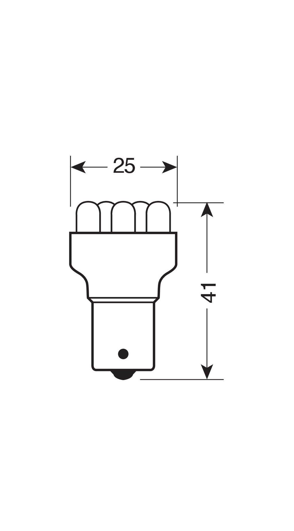 24V Lampada Multi-Led 5 Led - (R10W) - BA15s - 1 pz - D/Blister - Rosso