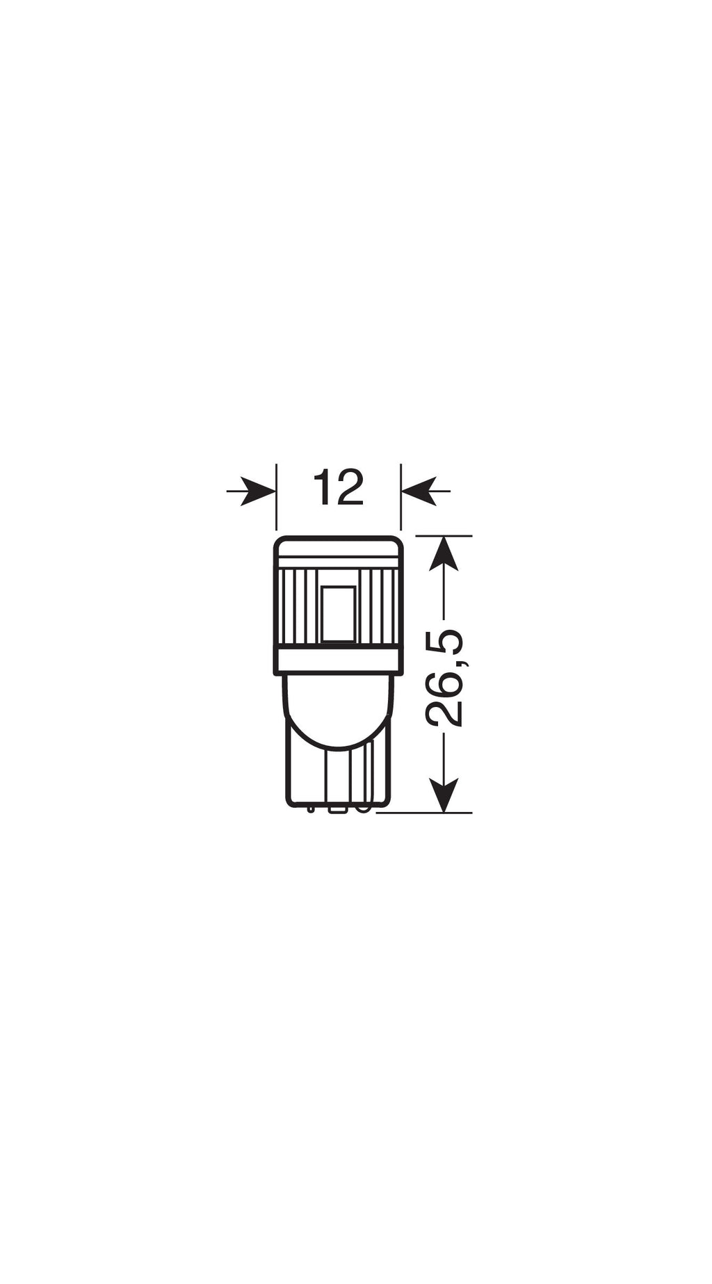 12V Mega-Led 6 - 6 SMD x 1 chip - (T10) - W2,1x9,5d - 2 pz - Scatola - Bianco - Doppia polarità - Resistenza incorporata