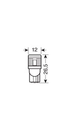 12V Mega-Led 6 - 6 SMD x 1 chip - (T10) - W2,1x9,5d - 2 pz - Scatola - Bianco - Doppia polarità - Resistenza incorporata