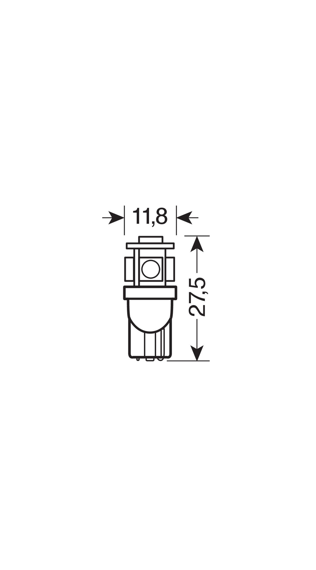 24V Hyper-Led 15 - 5 SMD x 3 chips - (T10) - W2,1x9,5d - 20 pz - Scatola - Bianco - Doppia polarità