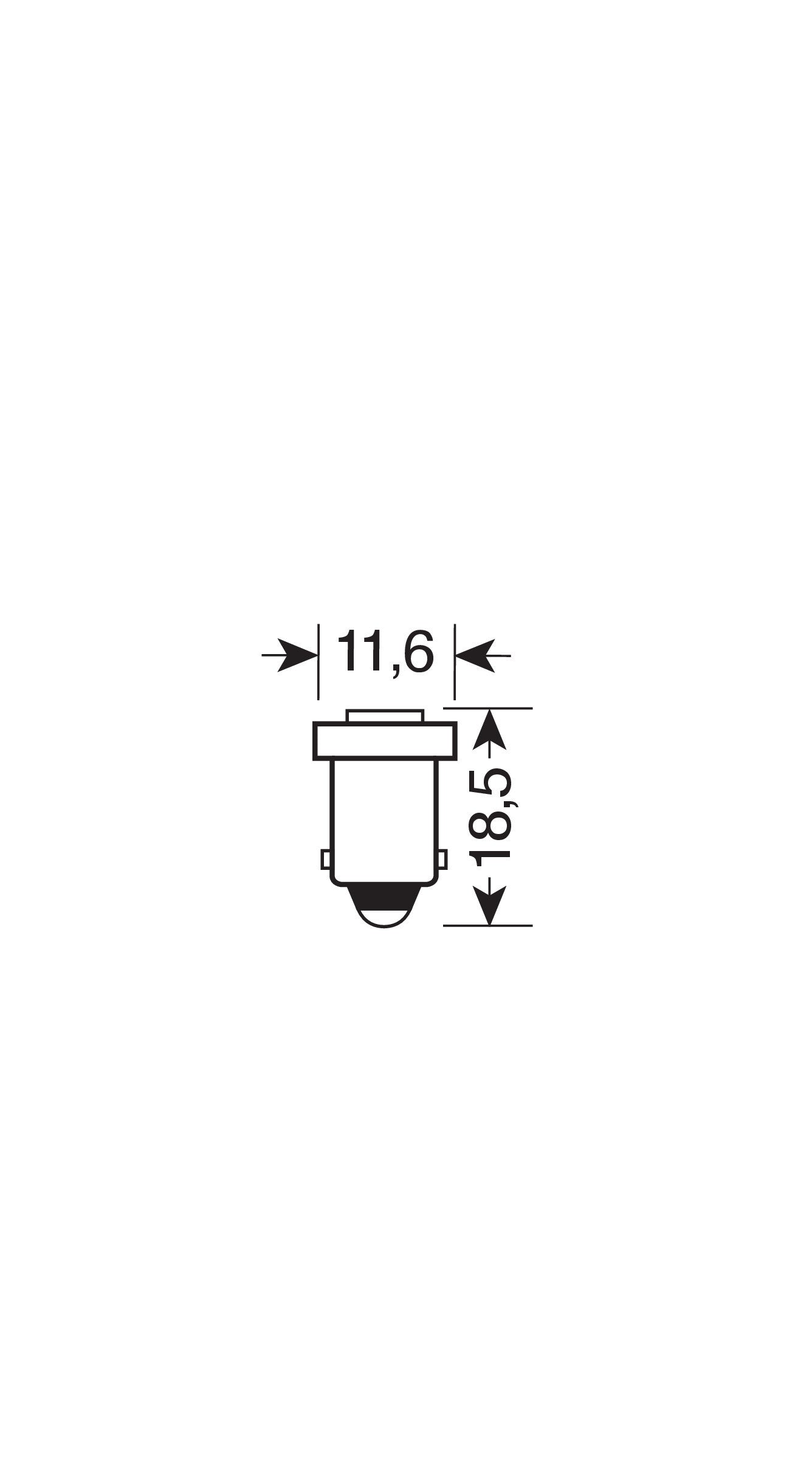 24V Led Series - 1 SMD x 3 chips - (T4W) - BA9s - 2 pz - D/Blister - Bianco - Doppia polarità