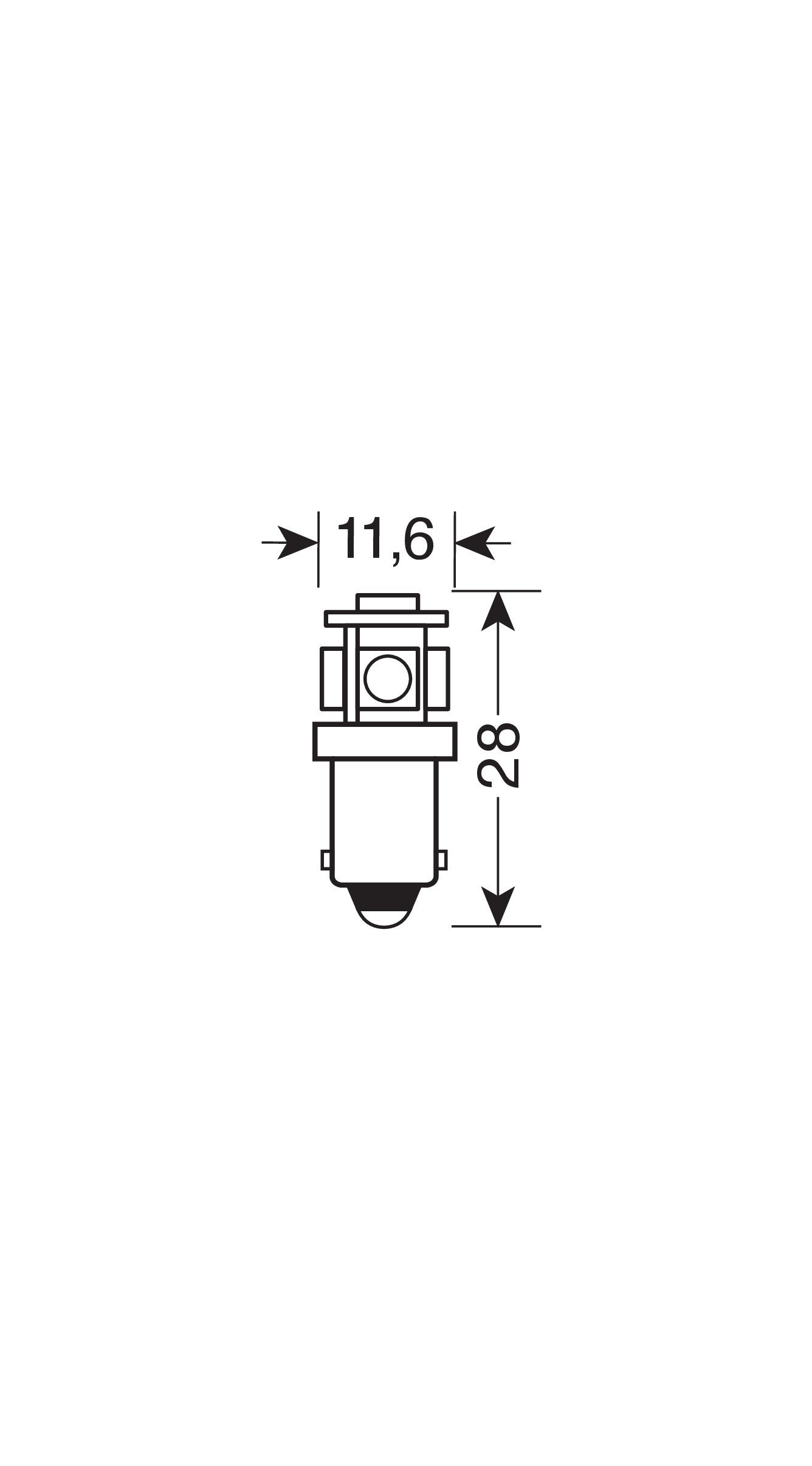 24V Led Series - 5 SMD x 3 chips - (T4W) - BA9s - 20 pz - Busta - Bianco - Doppia polarità