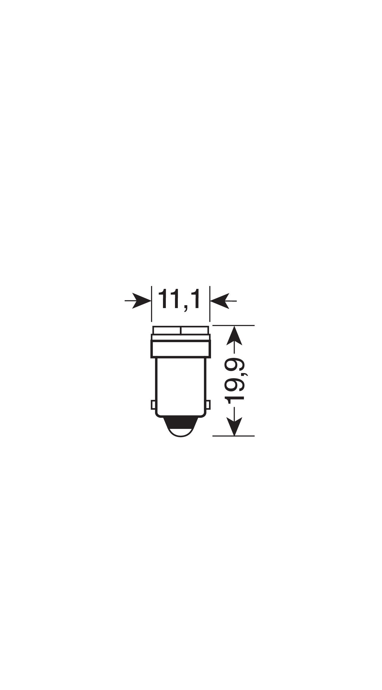 24V Led Series - 2 SMD x 3 chips - (T4W) - BA9s - 20 pz - Busta - Bianco - Doppia polarità