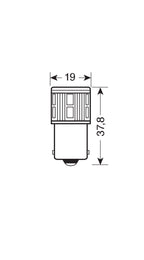 12/24V Led Series - 17 SMD x 1 chip - (P21W) - BA15s - 1 pz - Scatola - Bianco - Doppia polarità - Resistenza incorporata