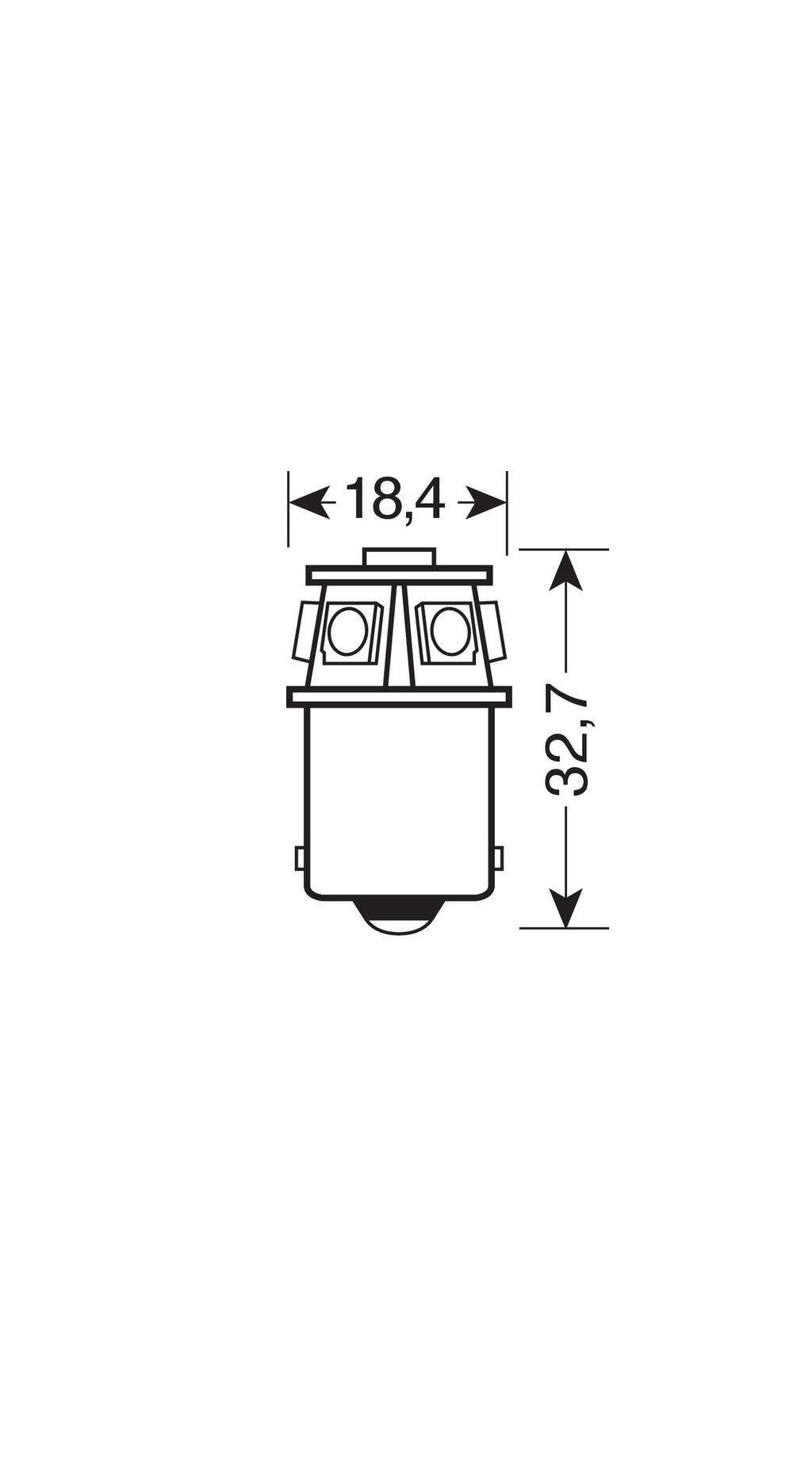 24V Led Series - 6 SMD x 3 chips - (R5W-R10W) - BA15s - 1 pz - Scatola - Arancio - Doppia polarità