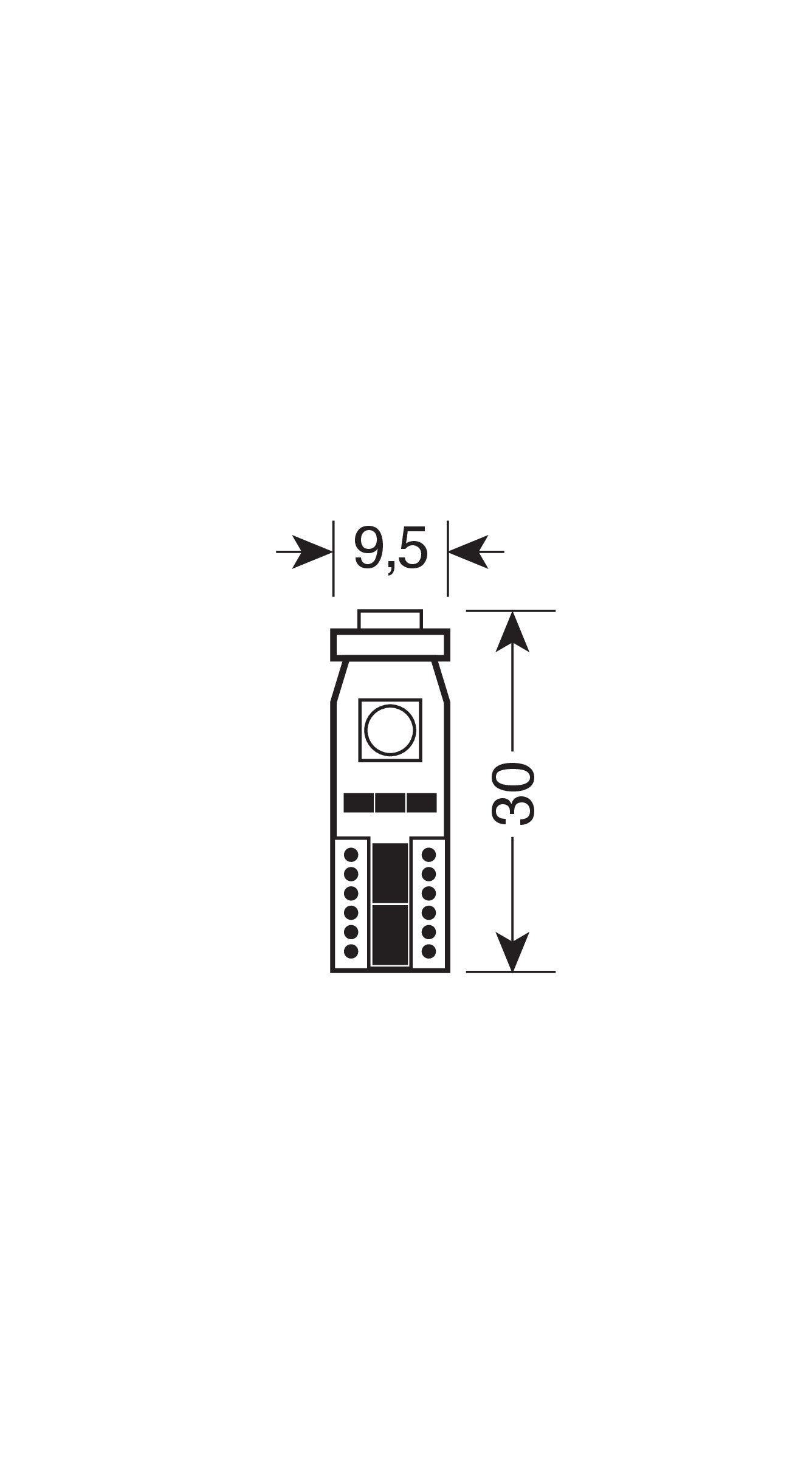 12V Hyper-Led 9 - 3 SMD x 3 chips - (T10) - Trifocus - W2,1x9,5d - 2 pz - Scatola - Bianco - Doppia polarità - Resistenza incorporata