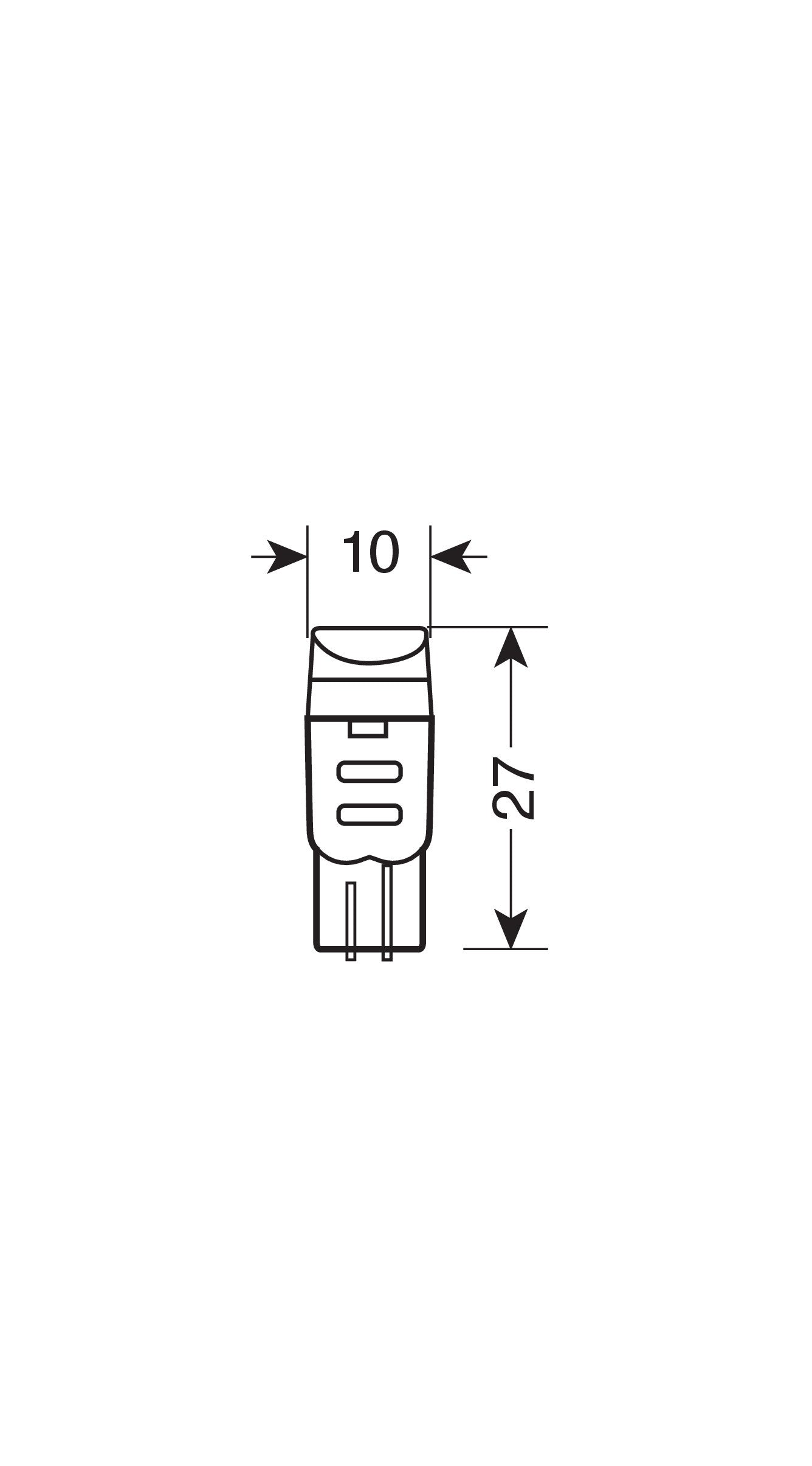 12V Mega-Led 3 - 3 SMD x 1 chip - (T10) - W2,1x9,5d - 2 pz - D/Blister - Bianco - Doppia polarità