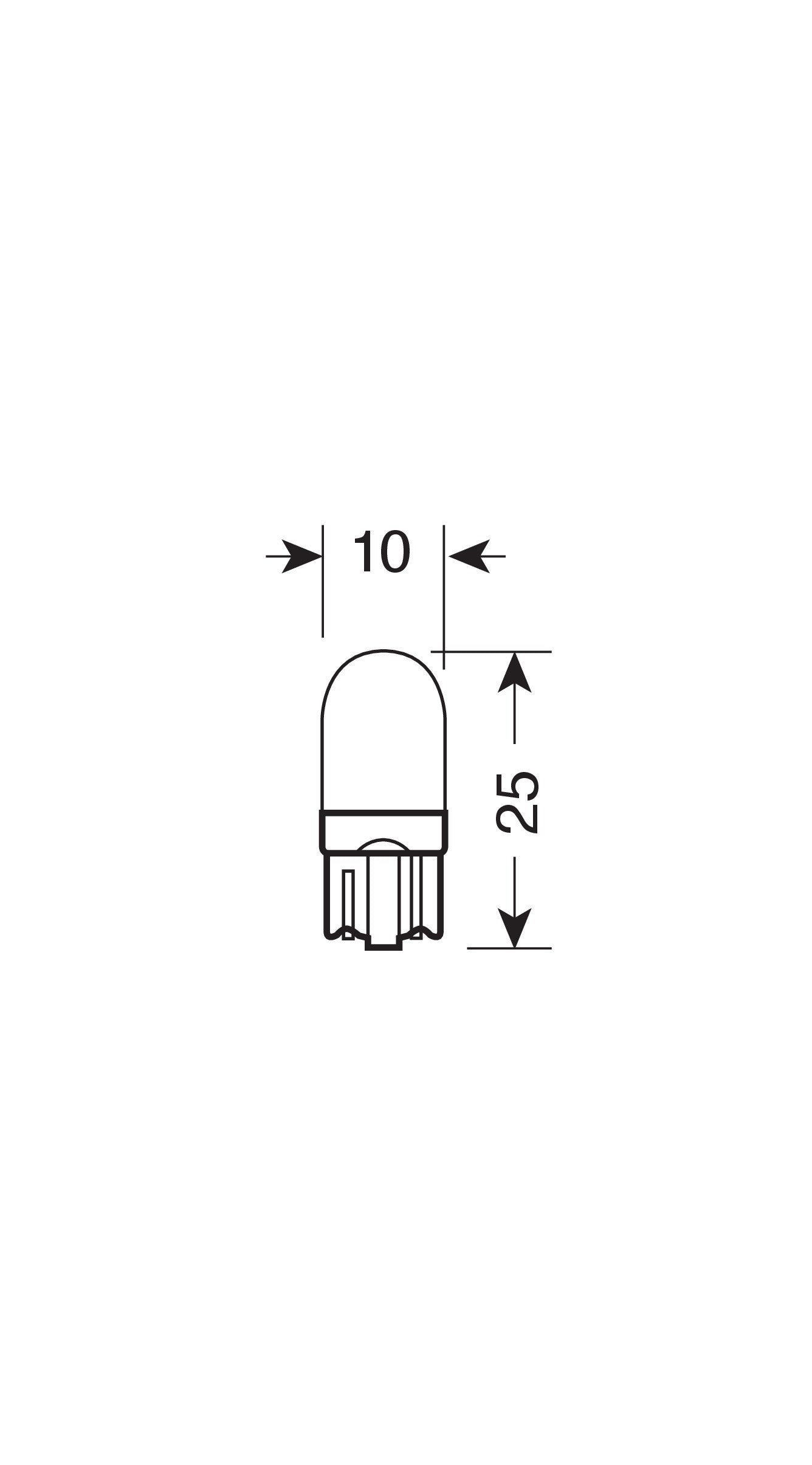 12V Mega-Led 3 - 2 SMD x 1 chip + 1 SMD x 3 chips - (T10) - W2,1x9,5d - 2 pz - Scatola - Bianco