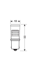 12/24V Led Series - 48 SMD x 1 chip - (P21W) - BA15s - 1 pz - D/Blister - Bianco - Doppia polarità