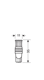 24V Mega-Led 36 - 36 SMD x 1 chip - (T10) - W2,1x9,5d - 2 pz - D/Blister - Bianco - Doppia polarità