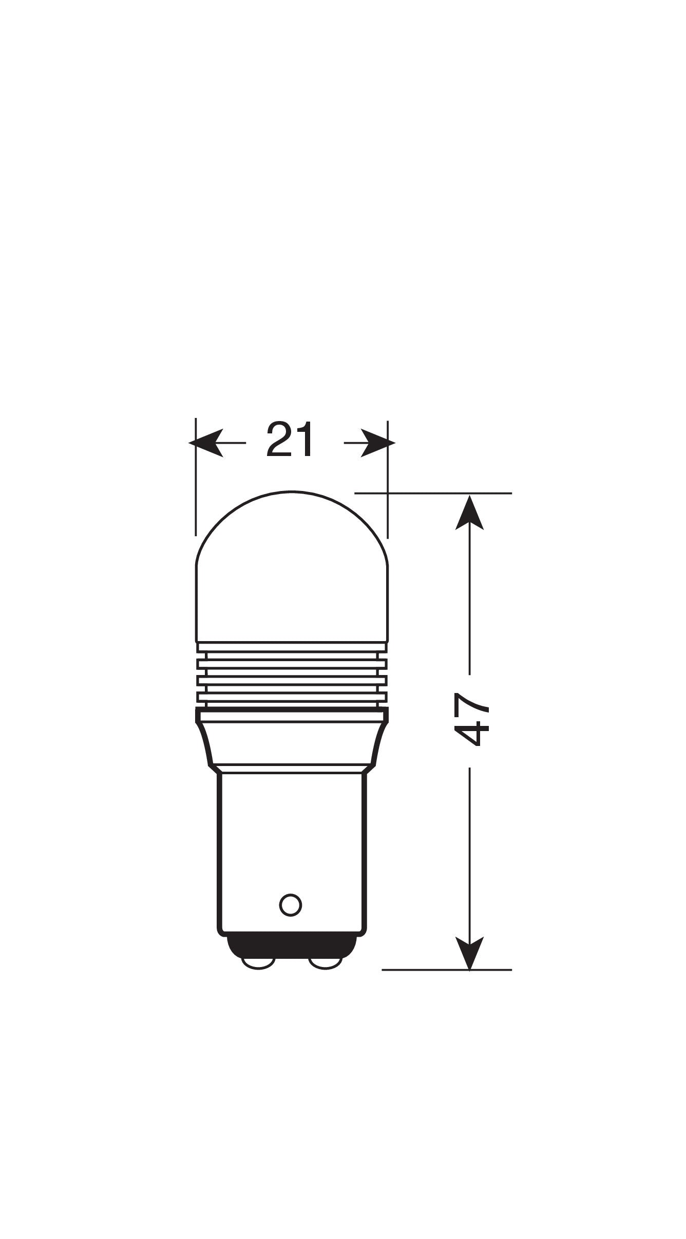 12V Mega-Led 3D - 1 Super SMD x 1 chip - (P21/5W) - BAY15d - 1 pz - D/Blister - Bianco