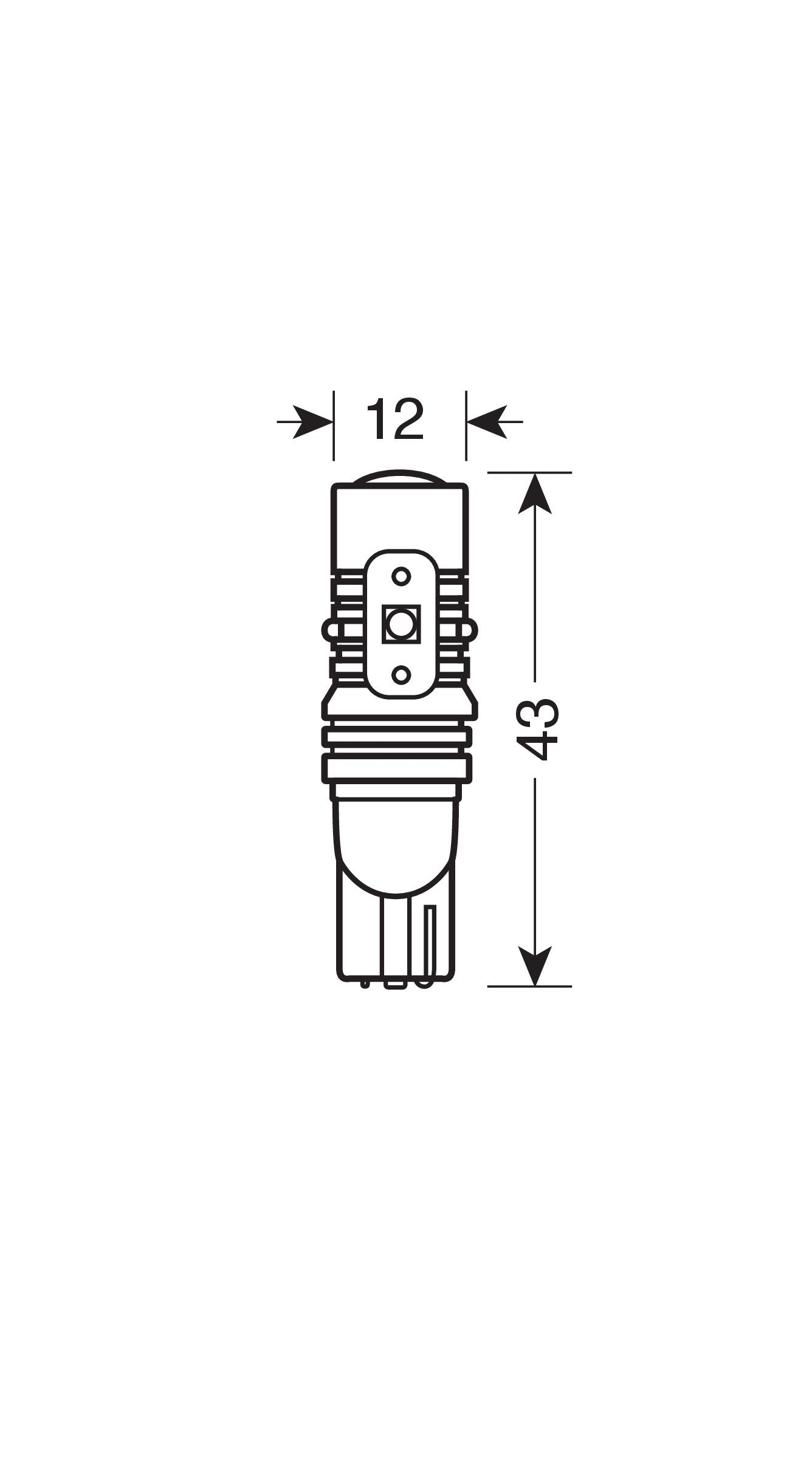12/24V Mega-Led 45 - 5 SMD x 9 chips - (T10) - W2,1x9,5d - 2 pz - D/Blister - Bianco - Doppia polarità