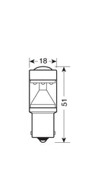 12/24V Led Series - 6 SMD x 9 chips - (P21W) - BA15s - 1 pz - D/Blister - Rosso