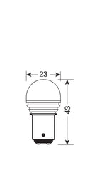 12/24V Mega-Led 9 - 1 SMD x 9 chips - (P21/5W) - BAY15d - 1 pz - Scatola - Bianco