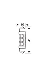 24V Led Series - 12 SMD x 3 chips - 11x41 mm - SV8,5-8 - 2 pz - Scatola - Bianco - Doppia polarità