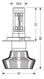 12/24V Halo Led Serie 1 - (H4) - 25W - P43t - 1 pz - D/Blister