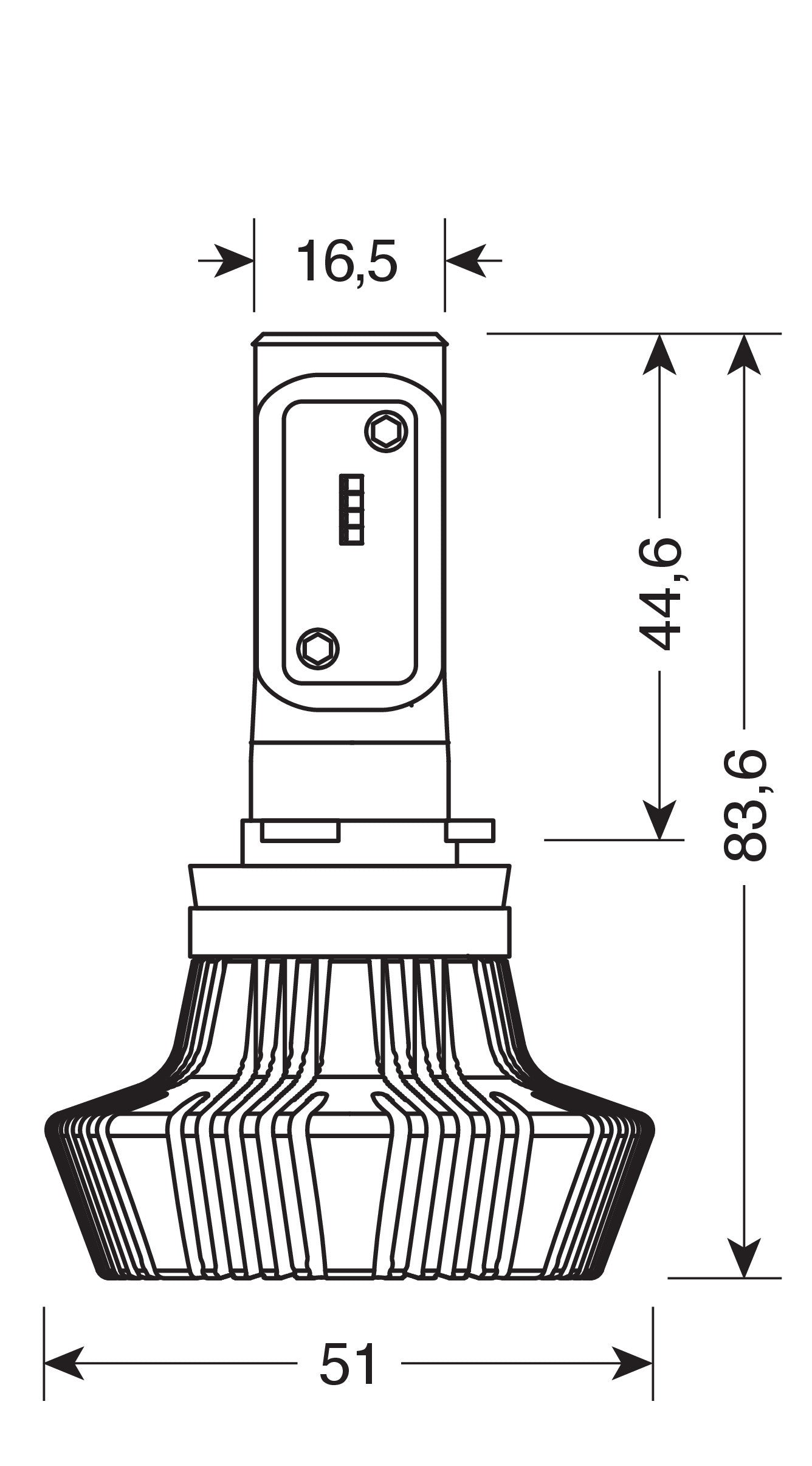 12/24V Halo Led Serie 1 - (H11) - 25W - PGJ19-2 - 1 pz - D/Blister