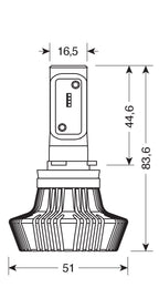 12/24V Halo Led Serie 1 - (H8) - 25W - PGJ19-1 - 1 pz - D/Blister
