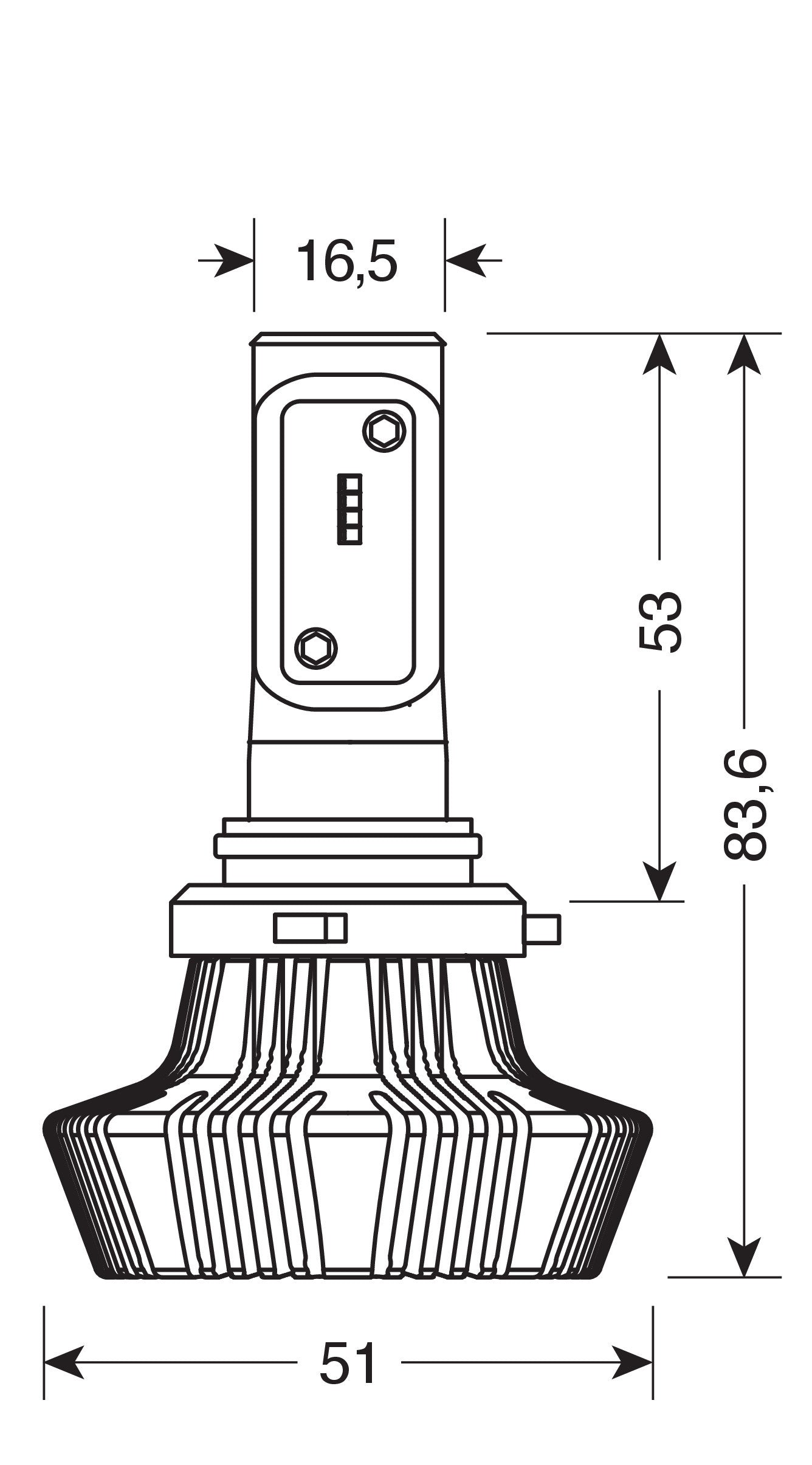 12/24V Halo Led Serie 1 - (HB3 9005) - 25W - P20d - 1 pz - D/Blister
