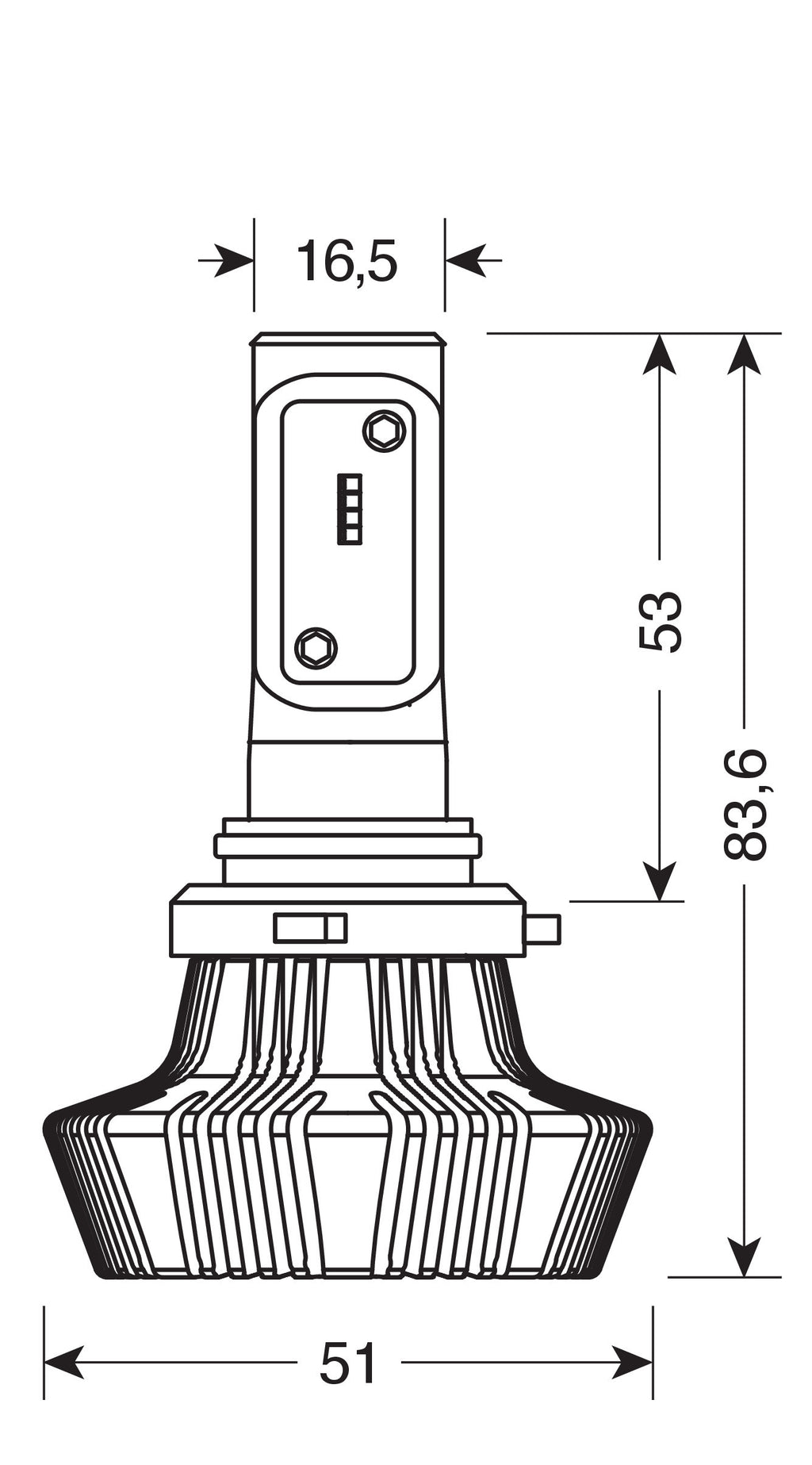 12/24V Halo Led Serie 1 - (H10) - 25W - PY20d - 1 pz - D/Blister