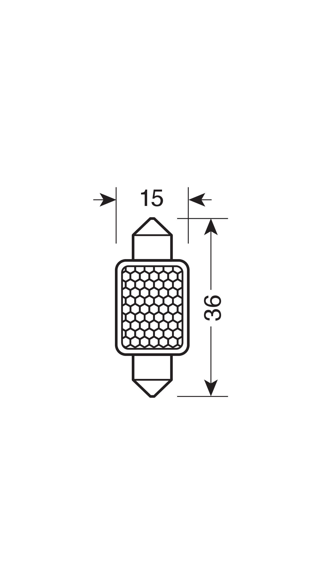 12V Led Series - 27 SMD x 1 chips - 15x35 mm - SV8,5-8 - 1 pz - D/Blister - Bianco - Doppia polarità
