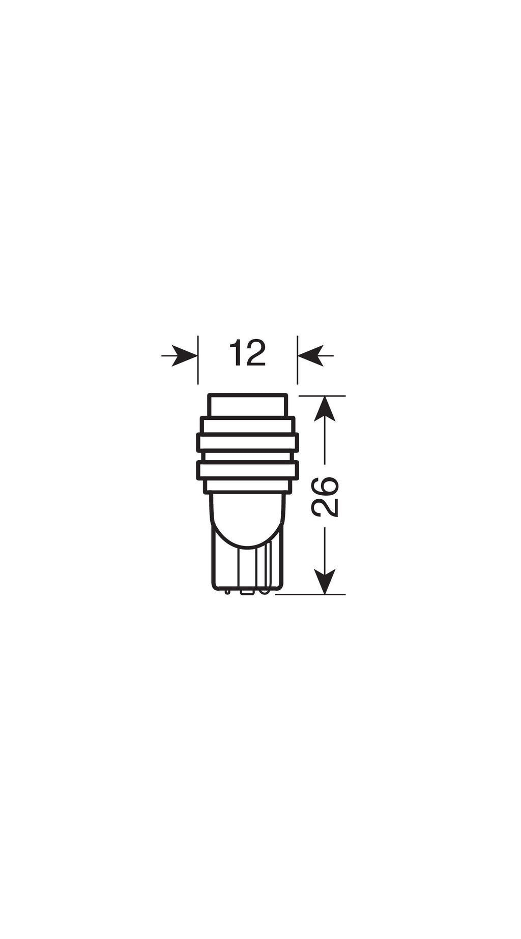 12V Hyper-Led 3 - 1 SMD x 3 chips - (T10) - W2,1x9,5d - 2 pz - Scatola - Bianco - Doppia polarità