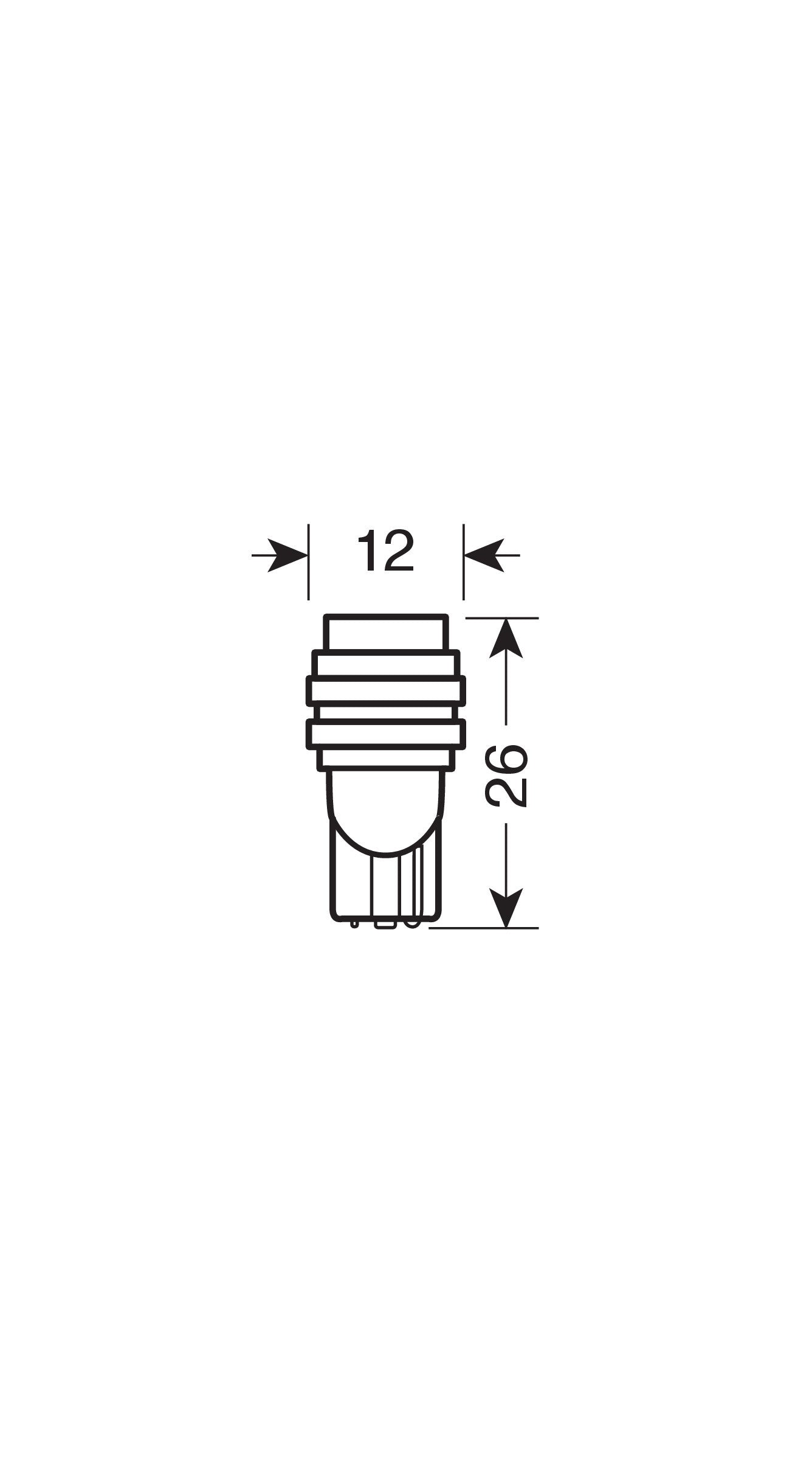 12V Hyper-Led 3 - 1 SMD x 3 chips - (T10) - W2,1x9,5d - 2 pz - Scatola - Bianco - Doppia polarità