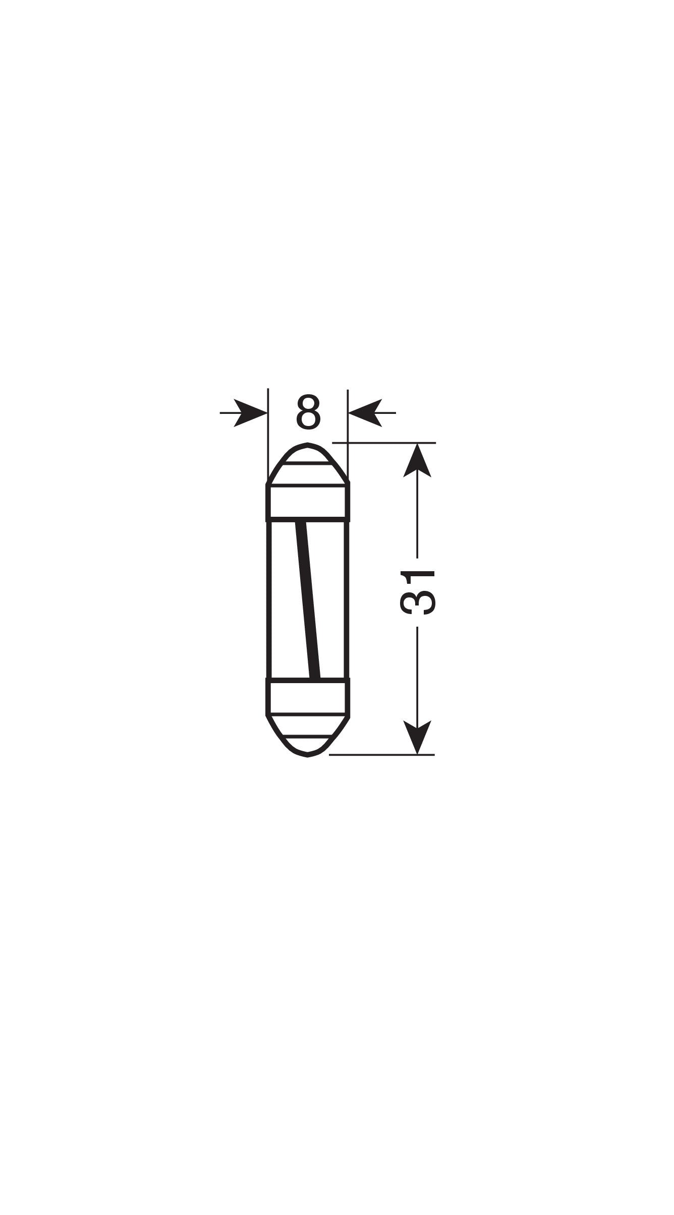 12V Led Series - 1 SMD x 9 chips - 8x31 mm - SV8,5-8 - 1 pz - Scatola - Bianco