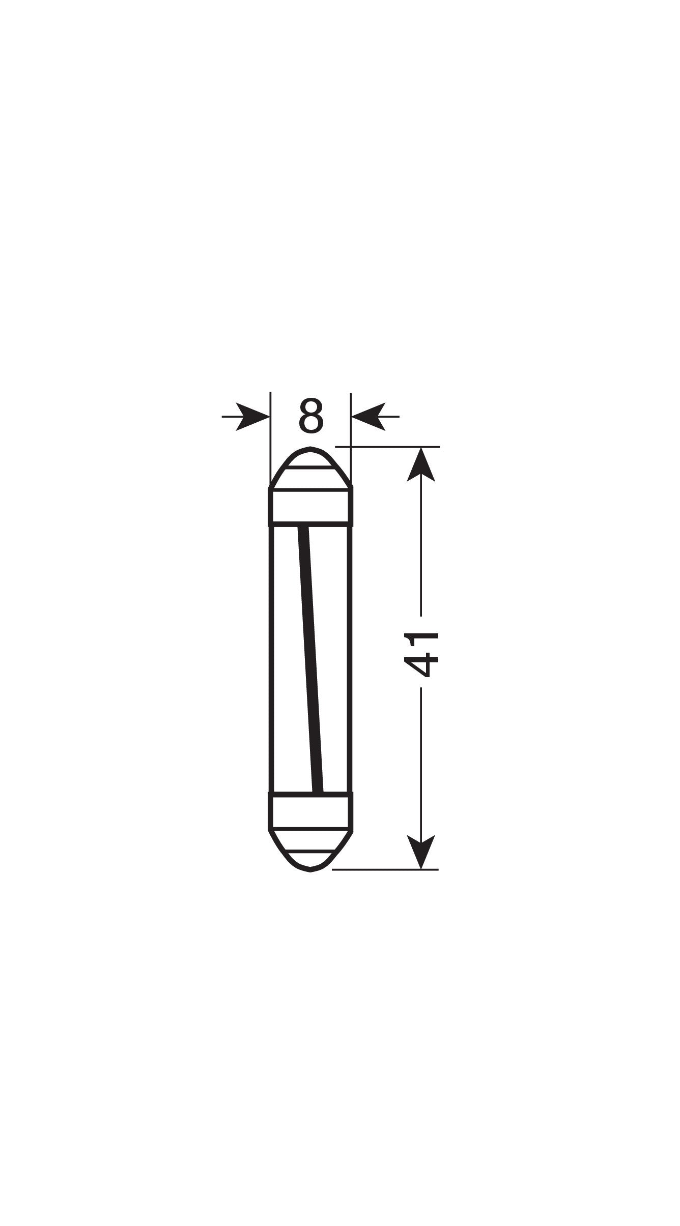 12V Led Series - 1 SMD x 9 chips - 8x41 mm - SV8,5-8 - 1 pz - D/Blister - Bianco